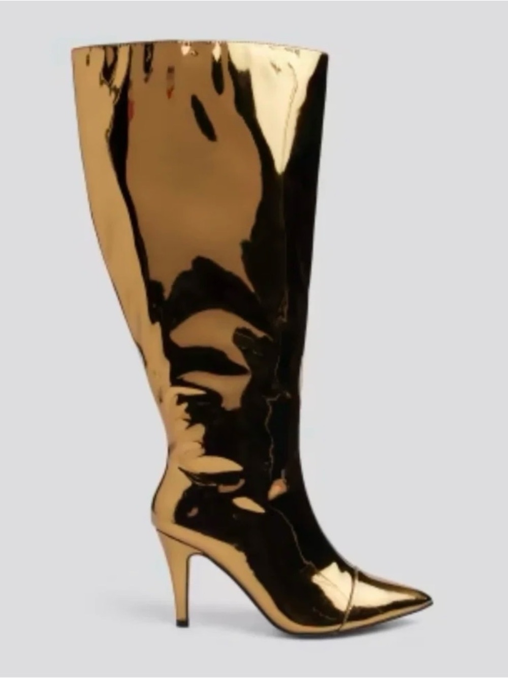 Gold/Bronze Patent Knee-High Boot